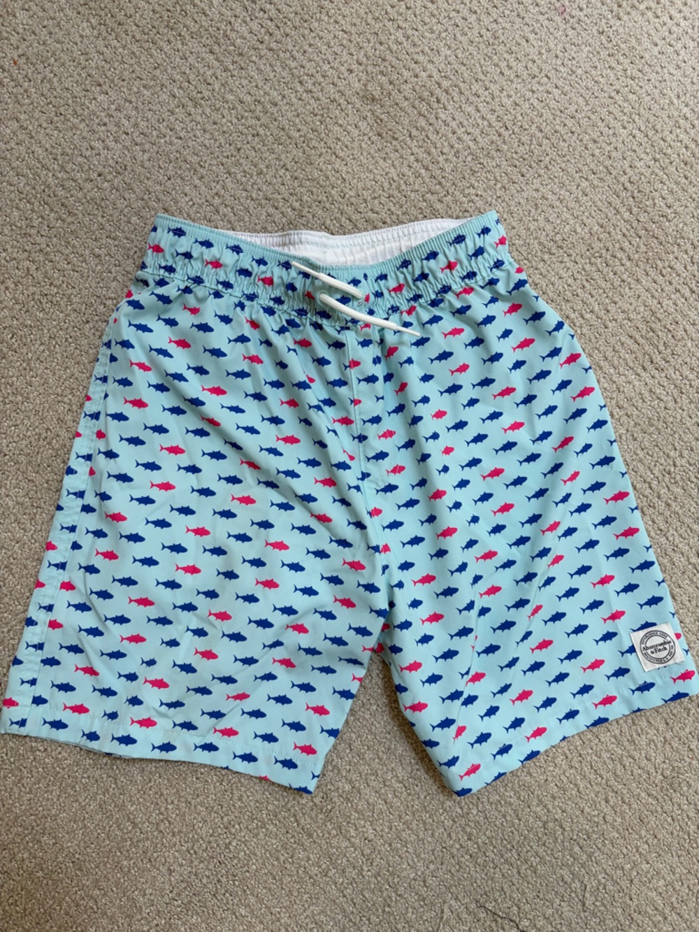 abercrombie kids Light Blue Shark-Print Pajama Bottoms with Pink & Blue Sharks